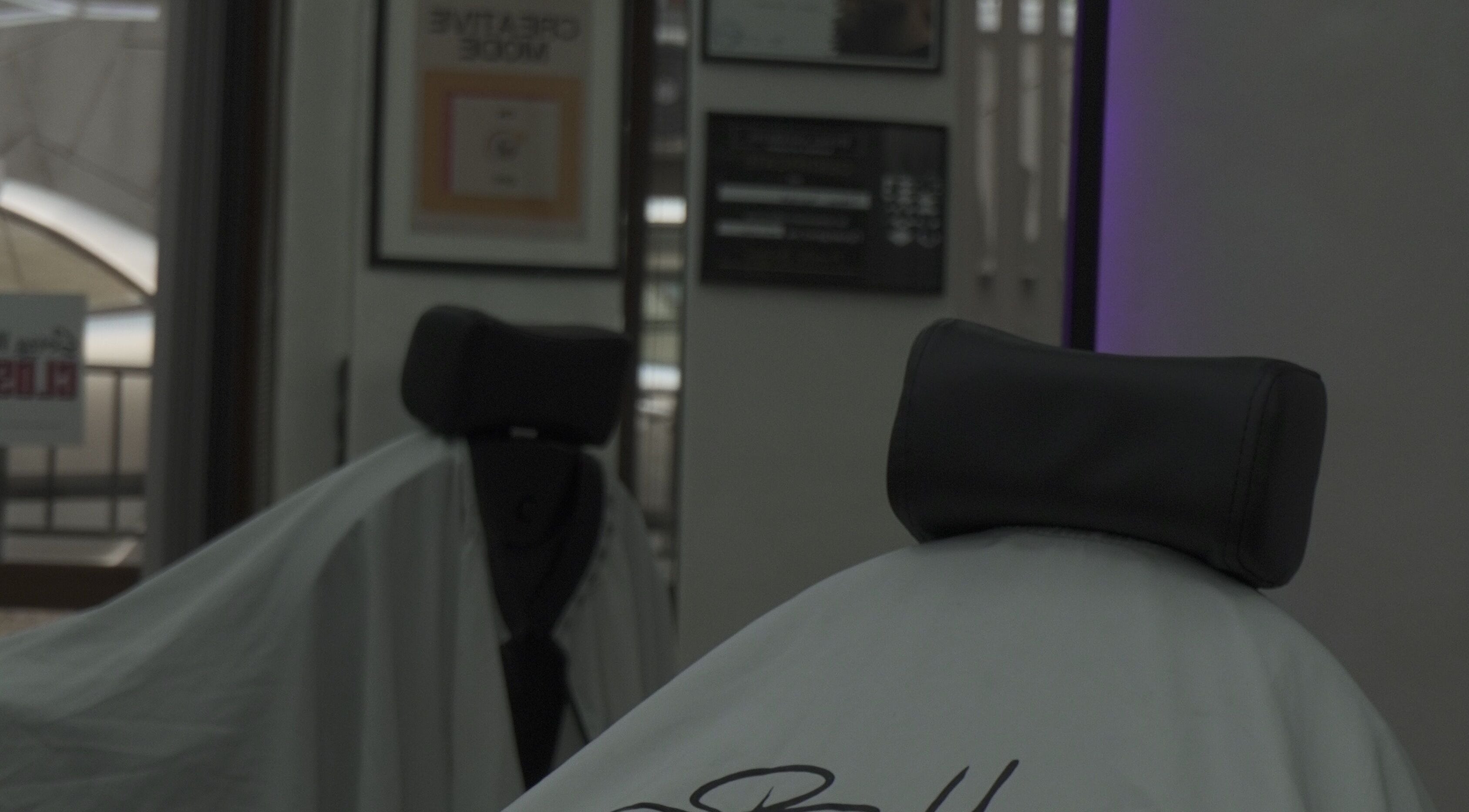 Stylish barber chair at Bald Barber Studio, Varna, Varna, BG, epitomizing modern grooming in a sleek setting.