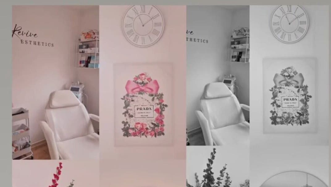 Elegant treatment room at Revive Esthetics, Peacehaven, England, GB with stylish decor and comfortable chair.