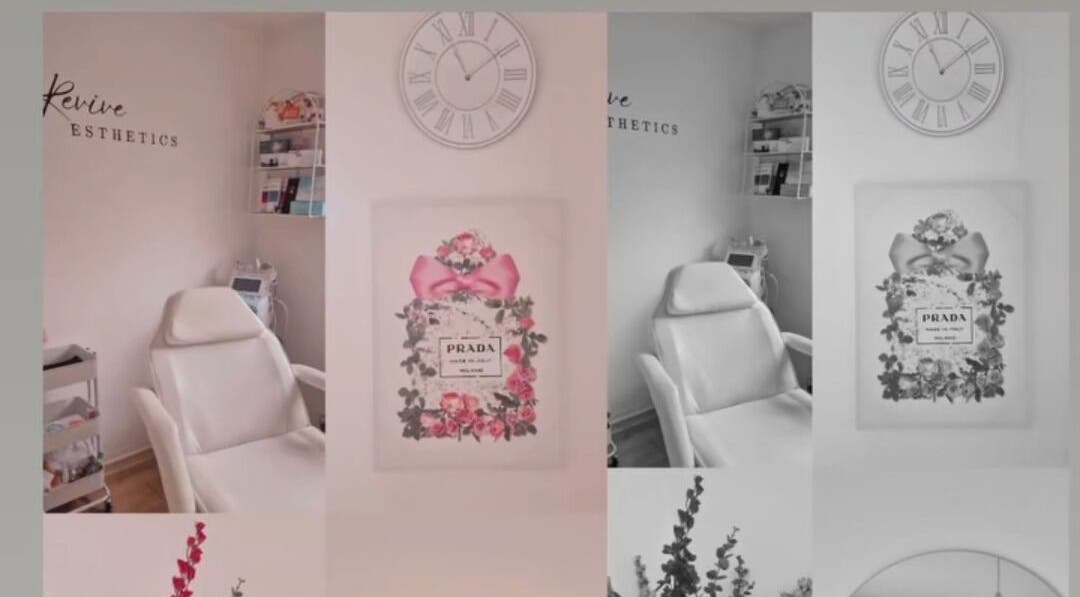 Elegant treatment room at Revive Esthetics, Peacehaven, England, GB with stylish decor and comfortable chair.