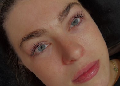 Close-up of beautifully treated lashes at Beauty By Chloe, Leeds, England, GB.