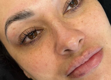 Close-up of a woman's radiant skin after facial treatment at Beauty By Chloe, Leeds, England, GB.