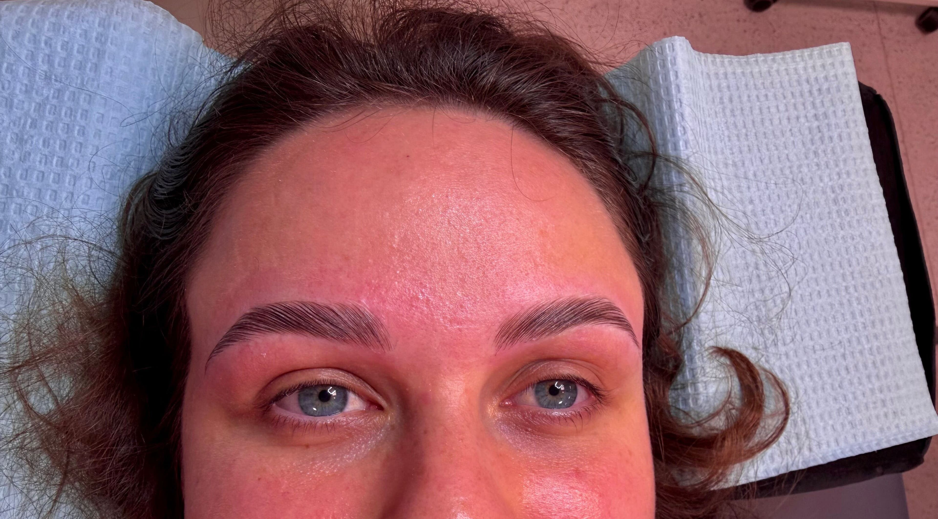 Freshly groomed eyebrows at Pretty's, Bellbird Park, Queensland, AU.