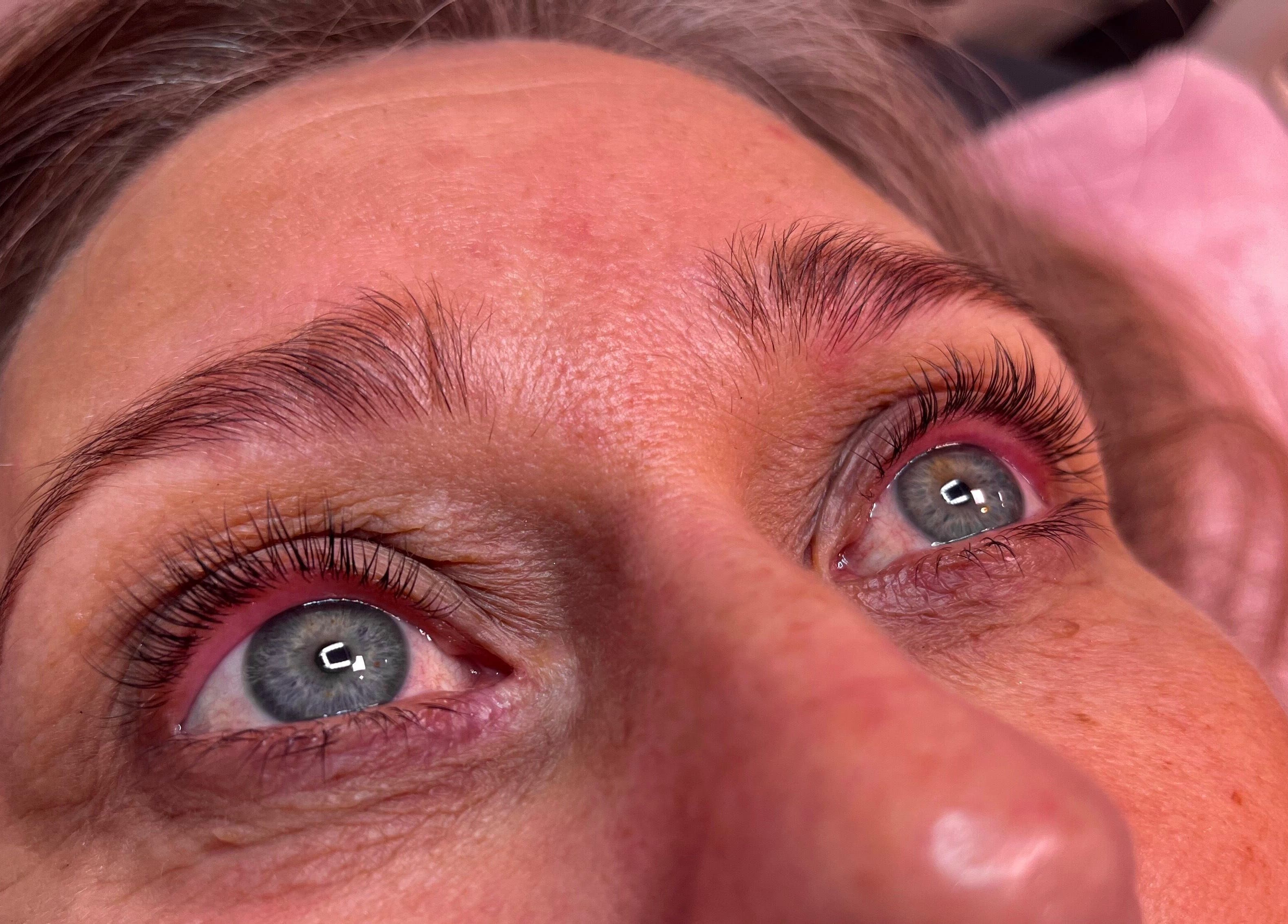 Close-up of elegant lashes styled at Pretty's, Bellbird Park, Queensland, AU.