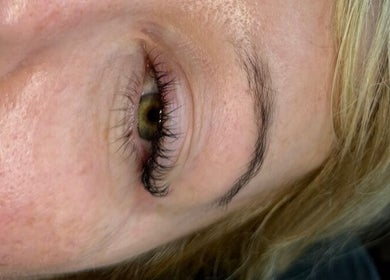 Close-up of elegant eyelash extensions at The Lash Lodge, Newry, Northern Ireland, GB.