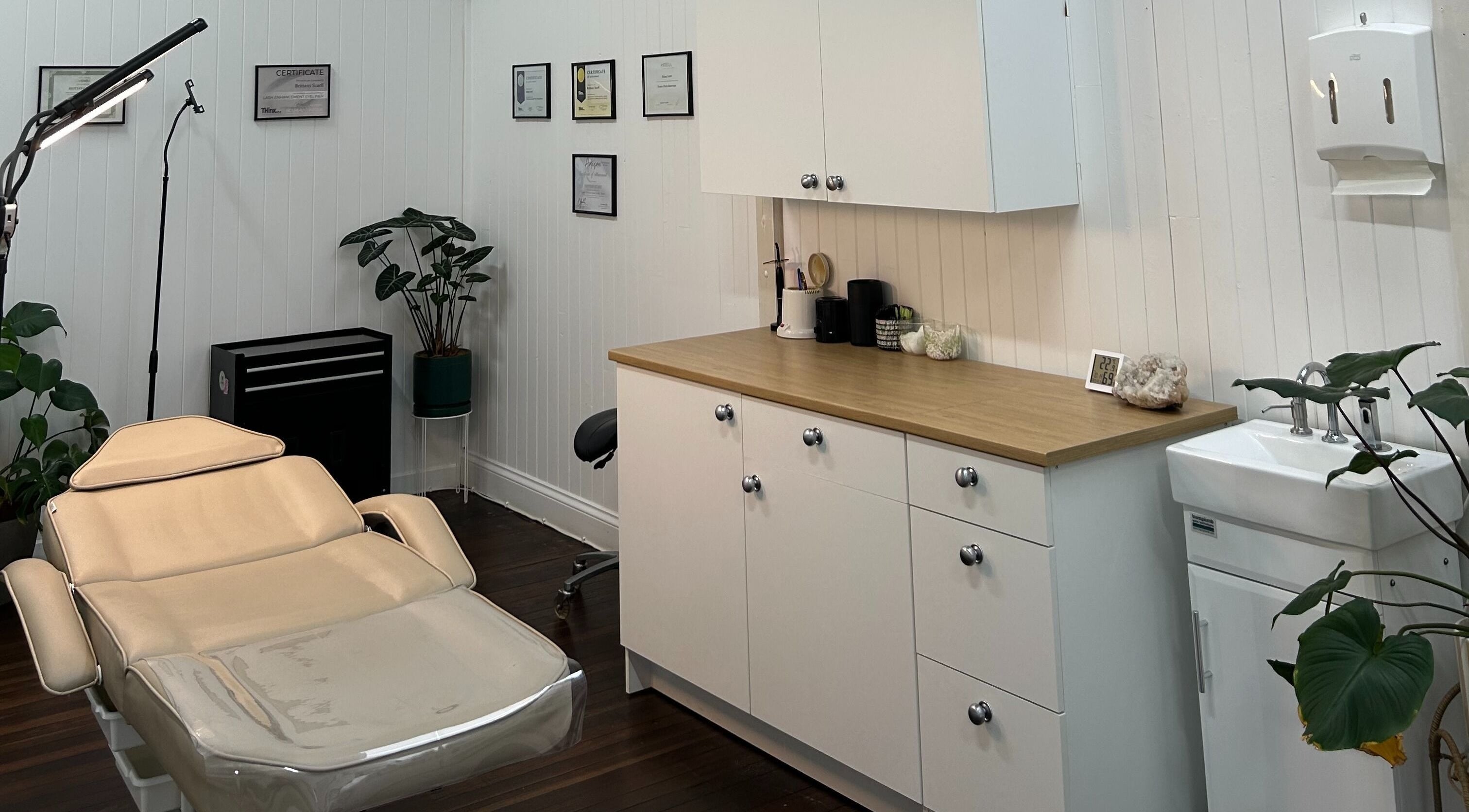 A tranquil treatment room at Auralite Beauty and Cosmetic Tattoo in Toowoomba City, Queensland, AU.