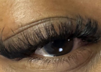 Close-up of exquisite eyelash extensions at SuperLashLimited, Birmingham, England, GB.