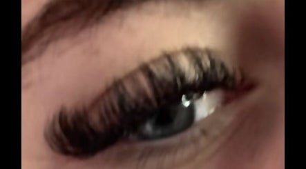 Close-up of elegant eyelash extensions at SuperLashLimited in Birmingham, England, GB.