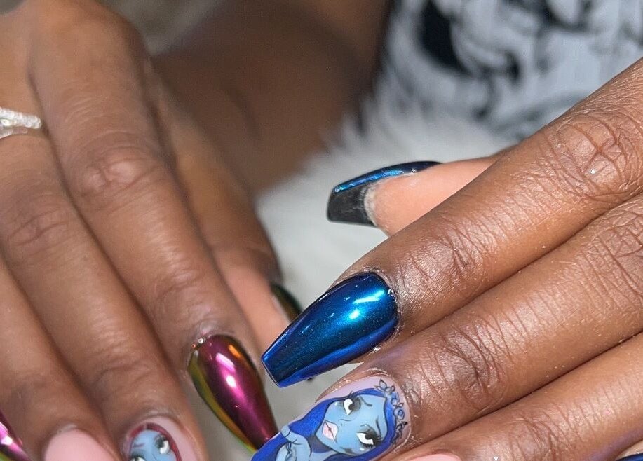 Colorful nail art at Nailz By Sandy, Adjala-tosorontio, Ontario, CA showcasing vibrant designs.