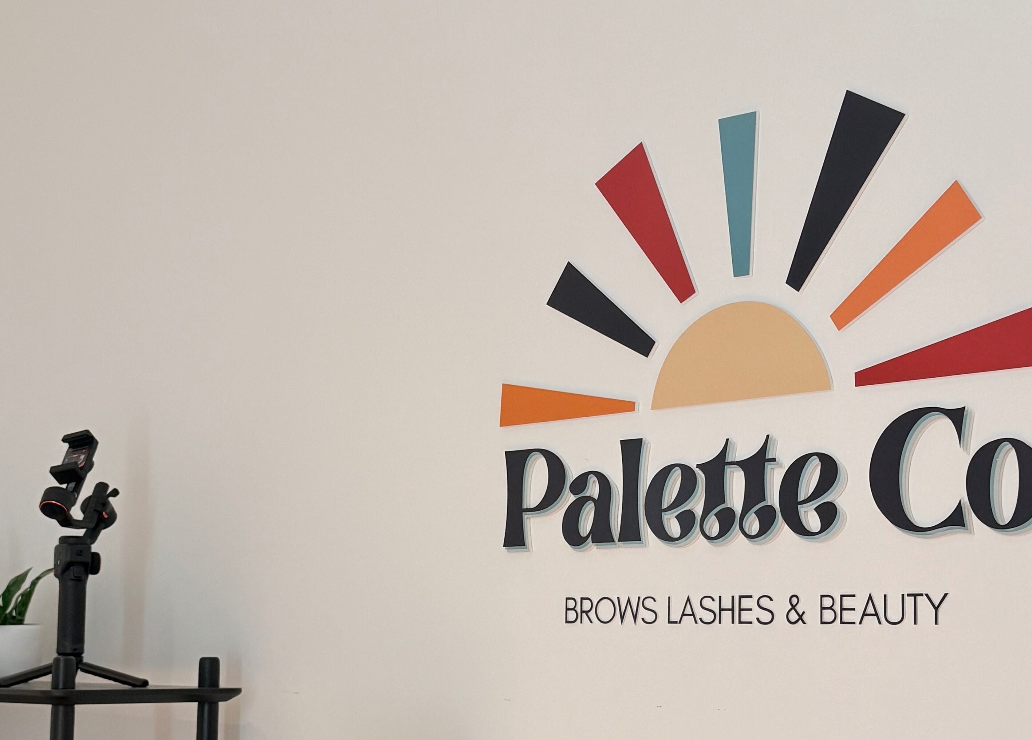 Palette Co logo with vibrant colors on the wall at West End, Queensland, AU.
