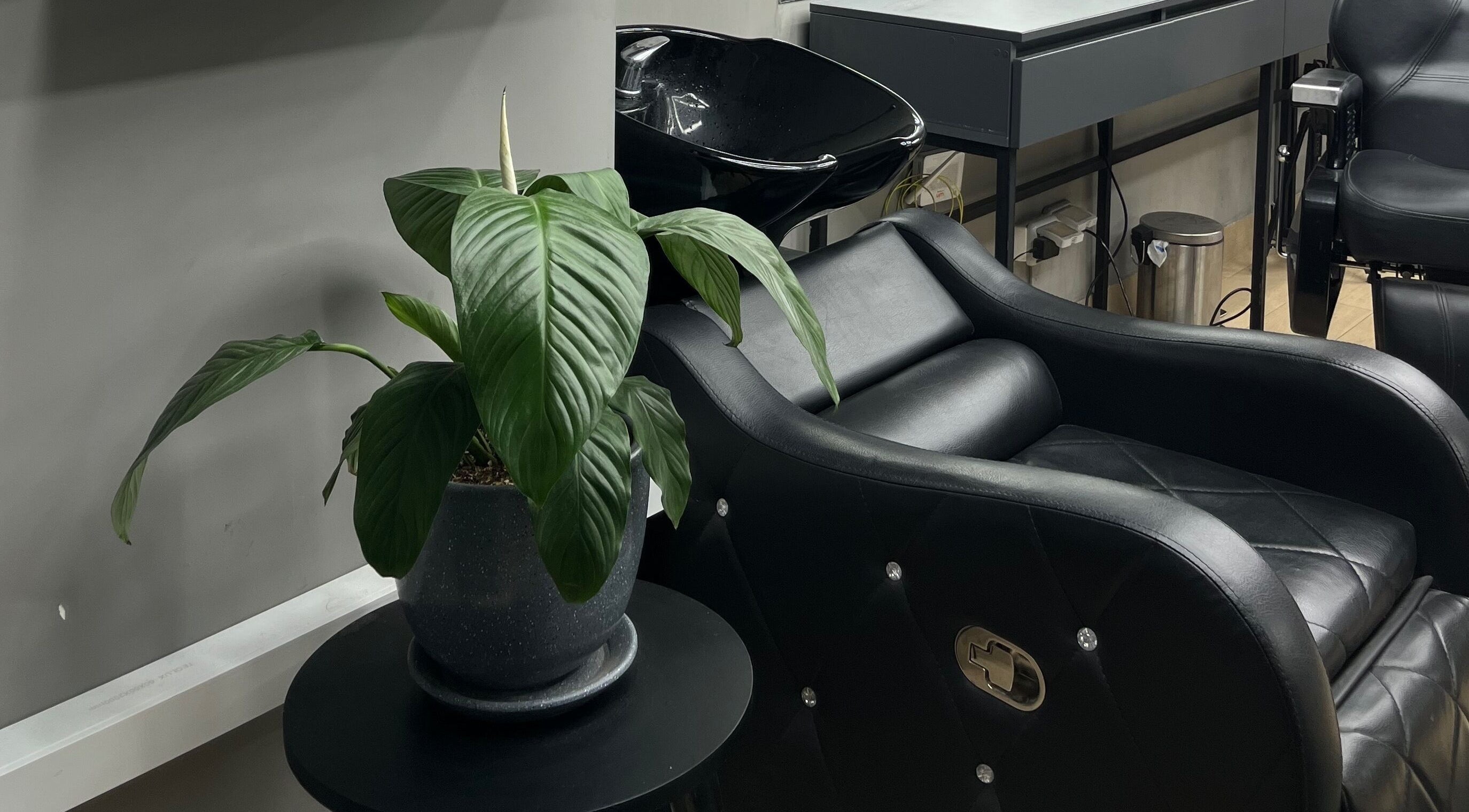 Silla de peluquería y planta en Victory Barber Studio, Miraflores, Provincia De Lima, PE.