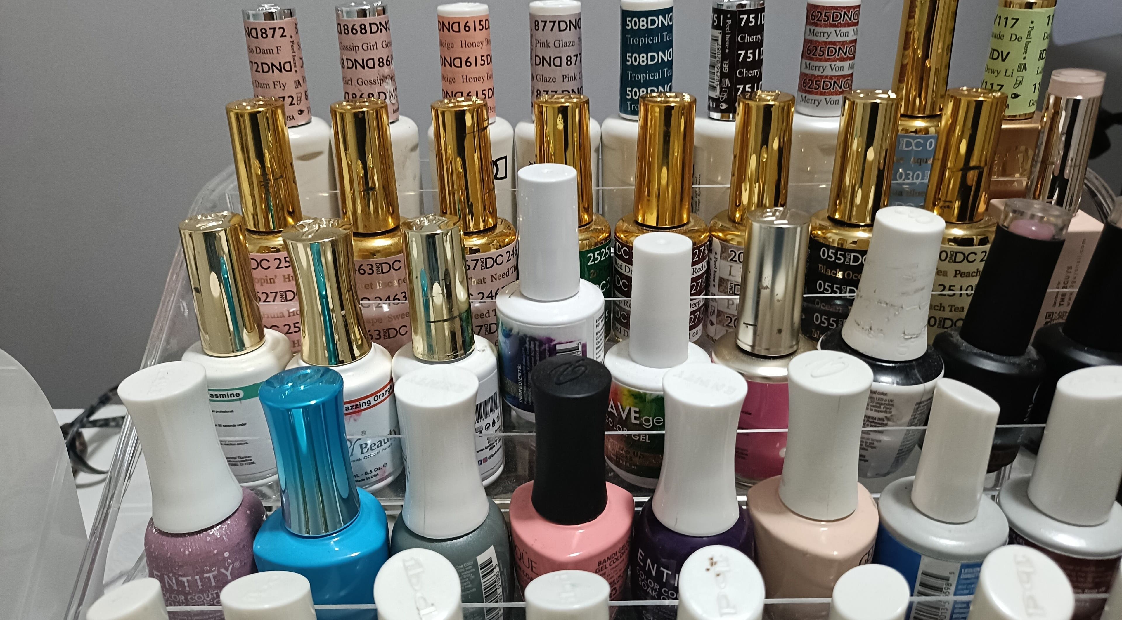 Colorful nail polish bottles at GemxGel Nail Art Studio in Whalan, New South Wales, AU.