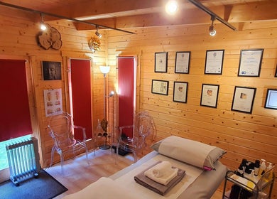 Cozy therapy room at Laura Kitto - LMK Complementary Therapist, Rochester, England, GB, featuring certificates.