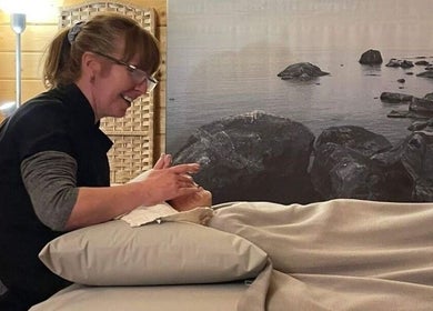 Laura Kitto at LMK Complementary Therapist providing relaxing treatment in Rochester, England, GB.