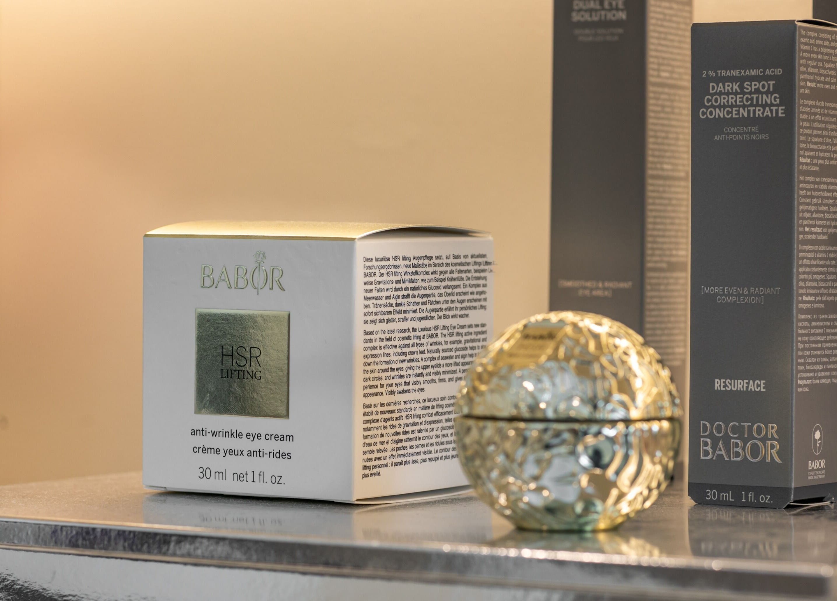 Premium skincare products on display at Yee Her Mineral, Melbourne, Victoria, AU, showcasing beauty solutions.