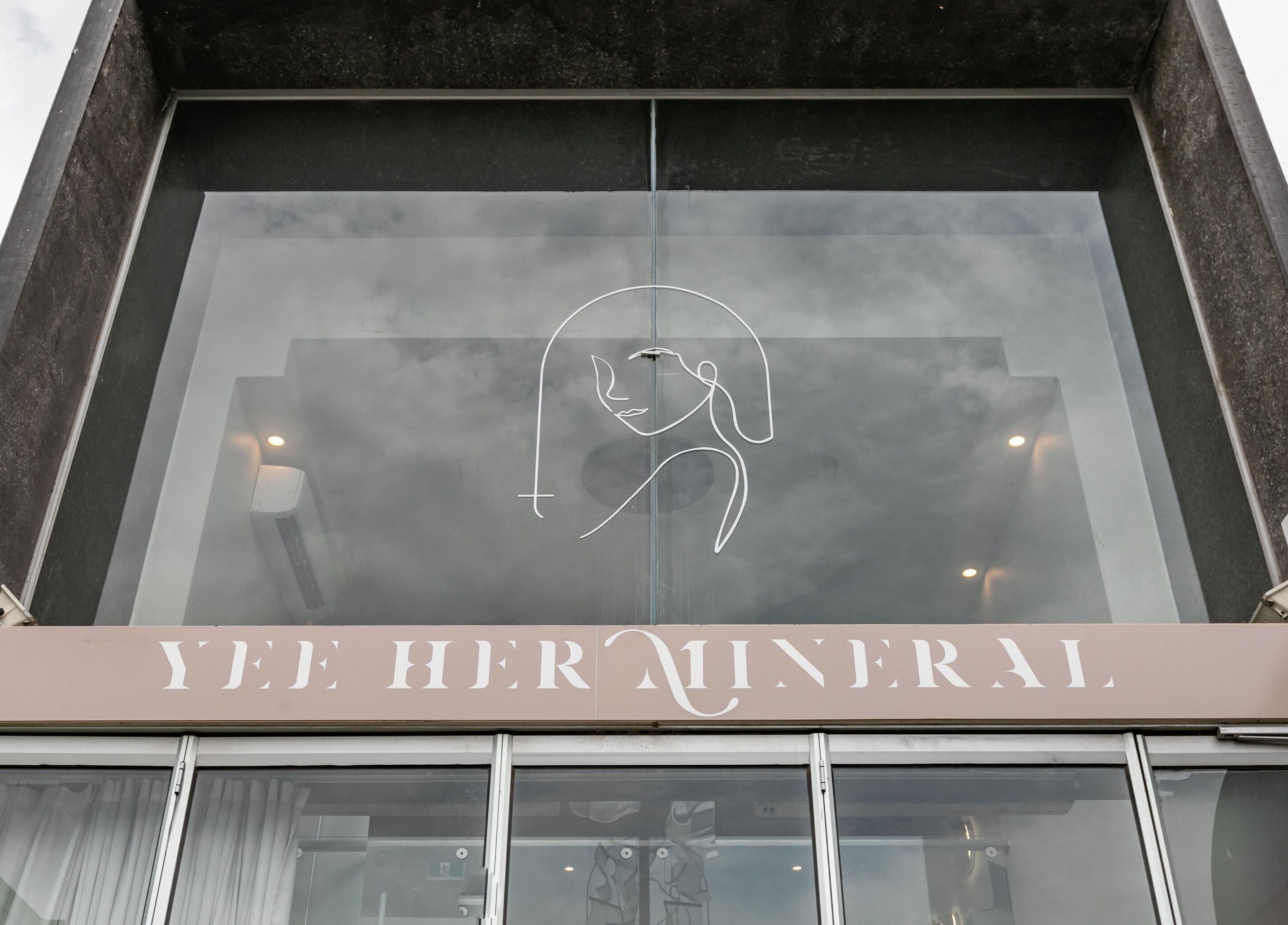 Front view of Yee Her Mineral, a beauty venue in Melbourne, Victoria, AU with stylish signage.