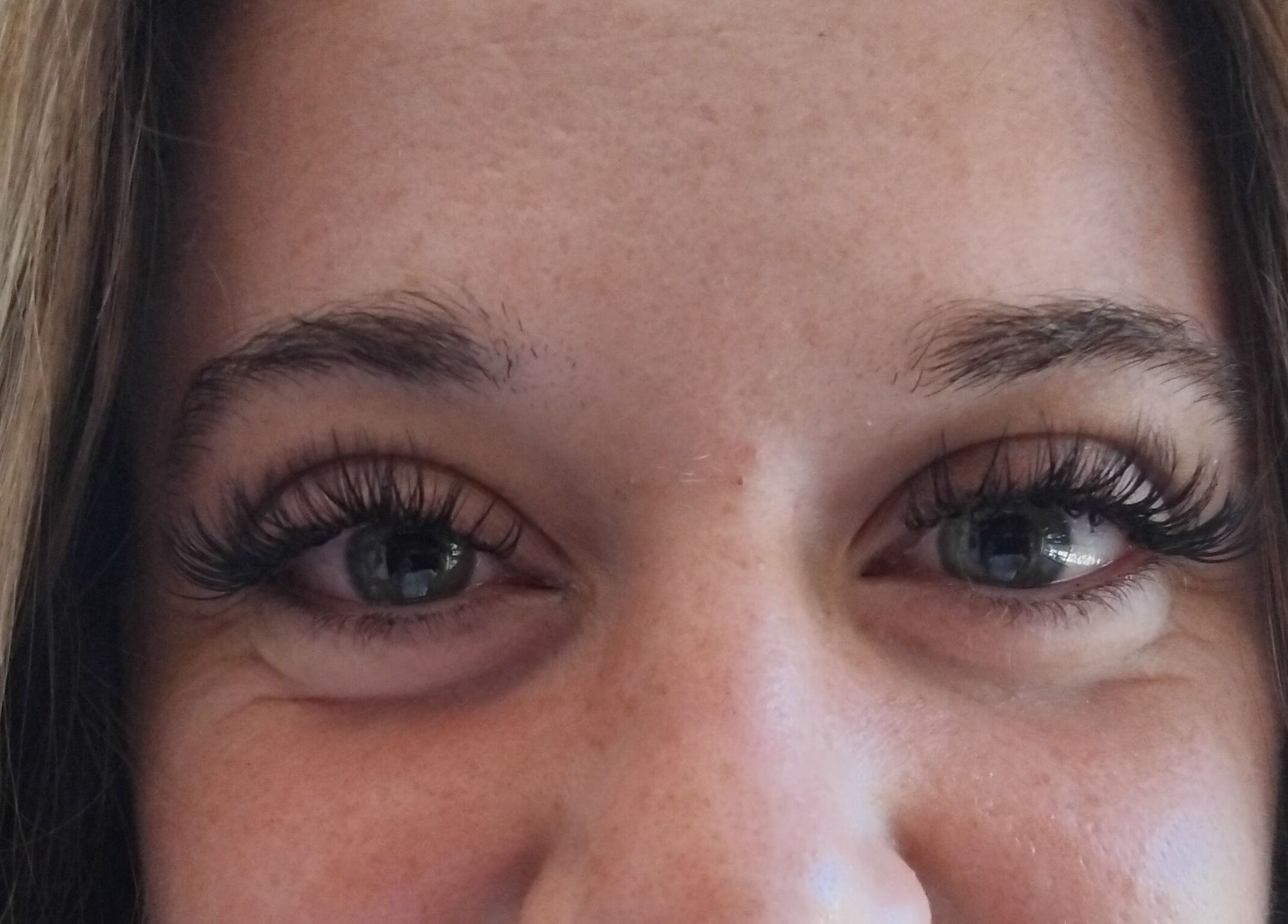 Close-up of expertly applied eyelash extensions at Studio M Lash & Brows, Cape Town, Western Cape, ZA.
