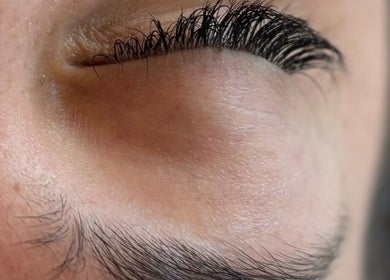 Close-up of expertly styled lashes at Studio M Lash & Brows, Cape Town, Western Cape, ZA.