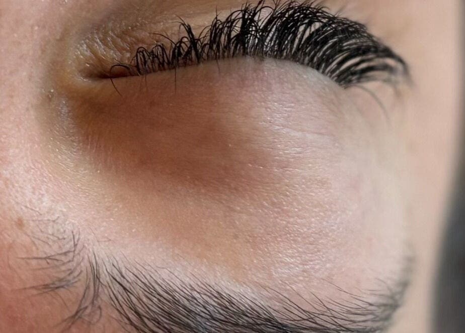 Close-up of expertly styled lashes at Studio M Lash & Brows, Cape Town, Western Cape, ZA.