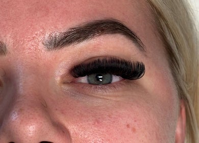 Close-up of expertly crafted eyelashes at Lovely Lashes By Sofia, Widley, England, GB.