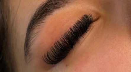 Close-up of elegant eyelash extensions at Lovely Lashes By Sofia, Widley, England, GB.