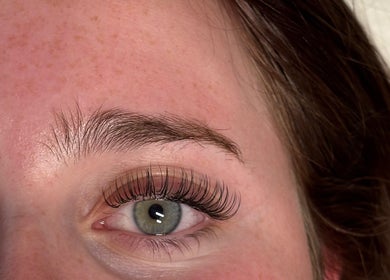Close-up of beautifully curled lashes at Lovely Lashes By Sofia, Widley, England, GB.