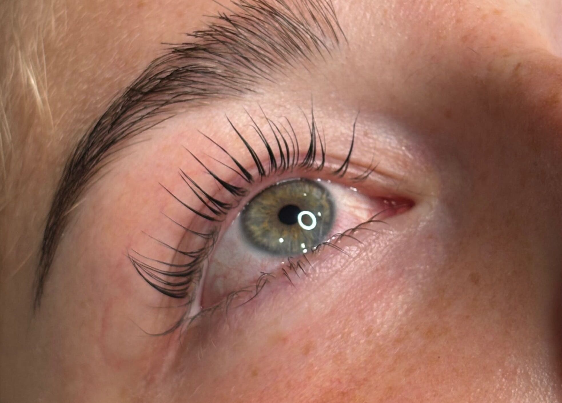 Close-up of elegant eyelash extensions at Lovely Lashes By Sofia, Widley, England, GB.