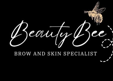 Beauty Bee logo on black background in Dover, England, GB.