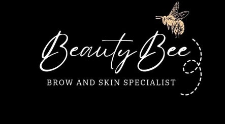 Beauty Bee logo on black background in Dover, England, GB.