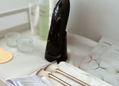 Beauty tools and face masks at Kati Aesthetics, London, England, GB.
