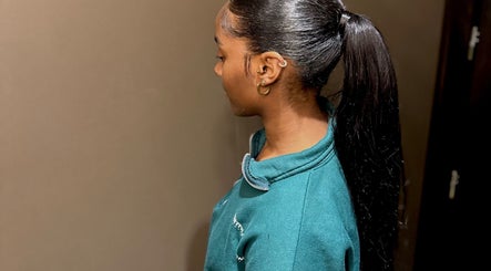 Sleek high ponytail hairstyle showcased at GlamTress✨, Luton, England, GB.