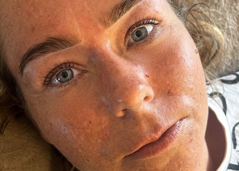 Close-up of brow treatment at Brows By Morgan Medaci in Port Seton, Scotland, GB.