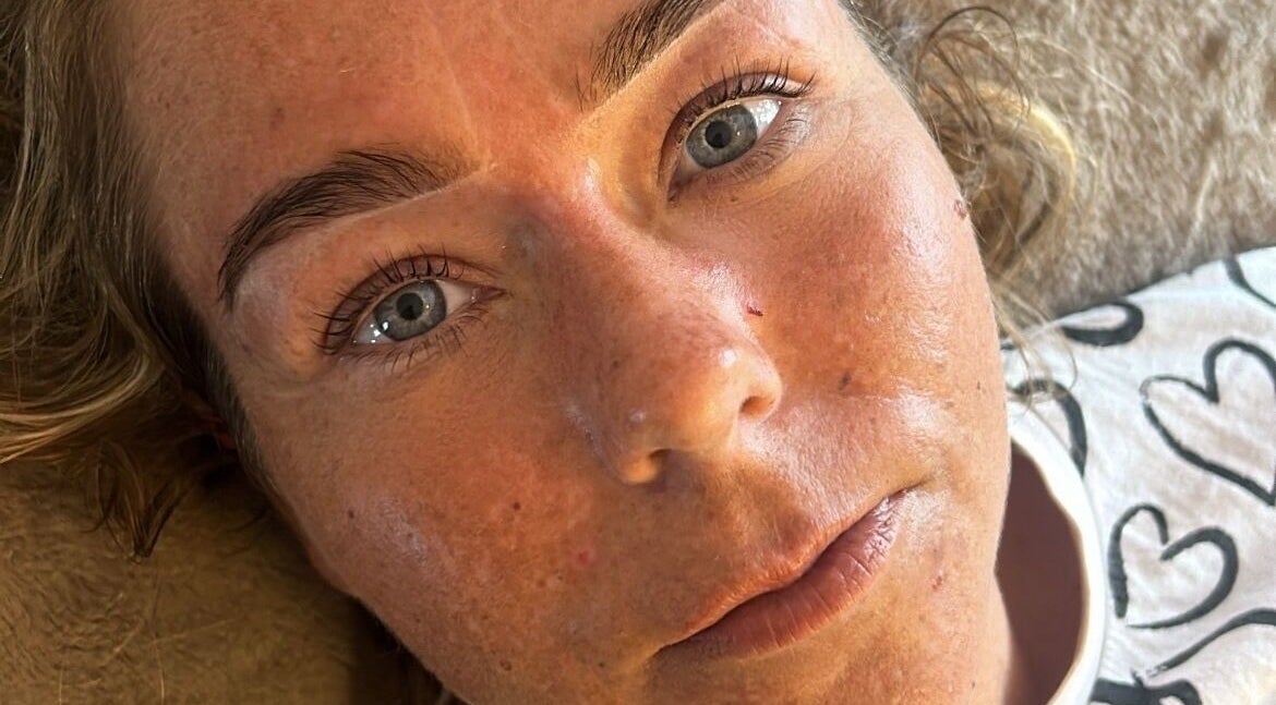 Close-up of brow treatment at Brows By Morgan Medaci in Port Seton, Scotland, GB.