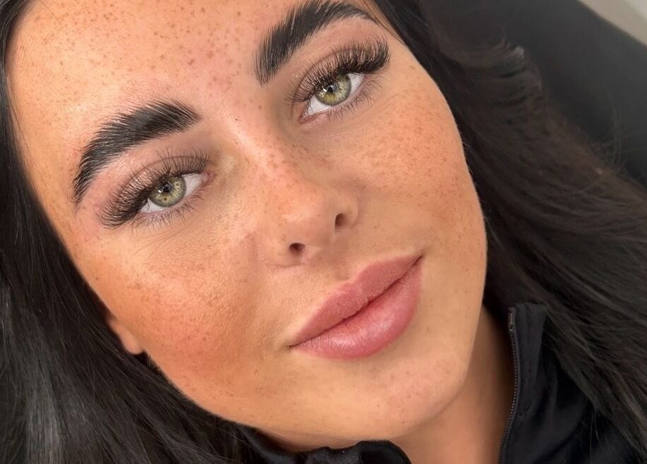 Close-up of expertly groomed eyebrows at Brows By Morgan Medaci, Port Seton, Scotland, GB.