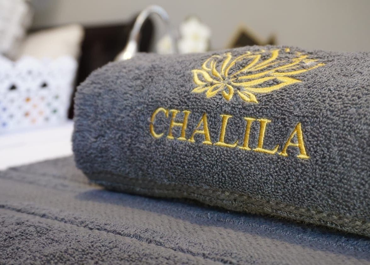 Luxurious towel at Chalila Wellness in Cape Town, Western Cape, ZA, offering a soothing and relaxing ambiance.