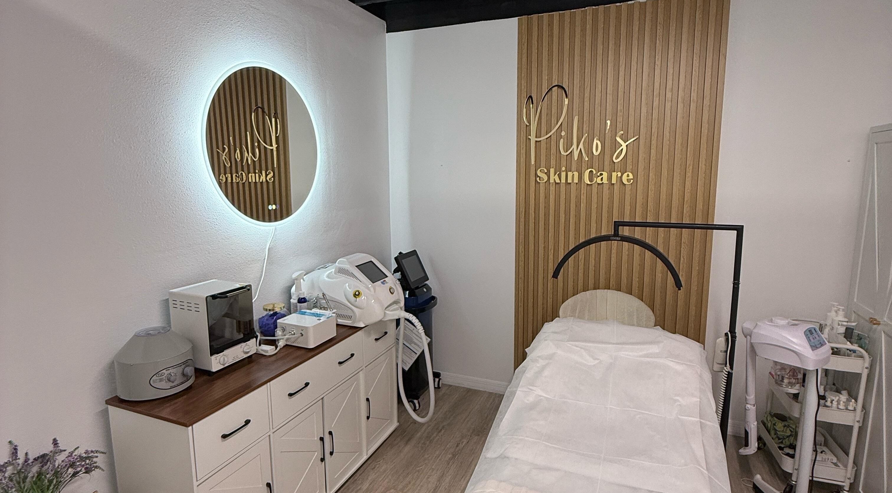Piko's Spa treatment room with modern equipment in Sarasota, Florida, US.