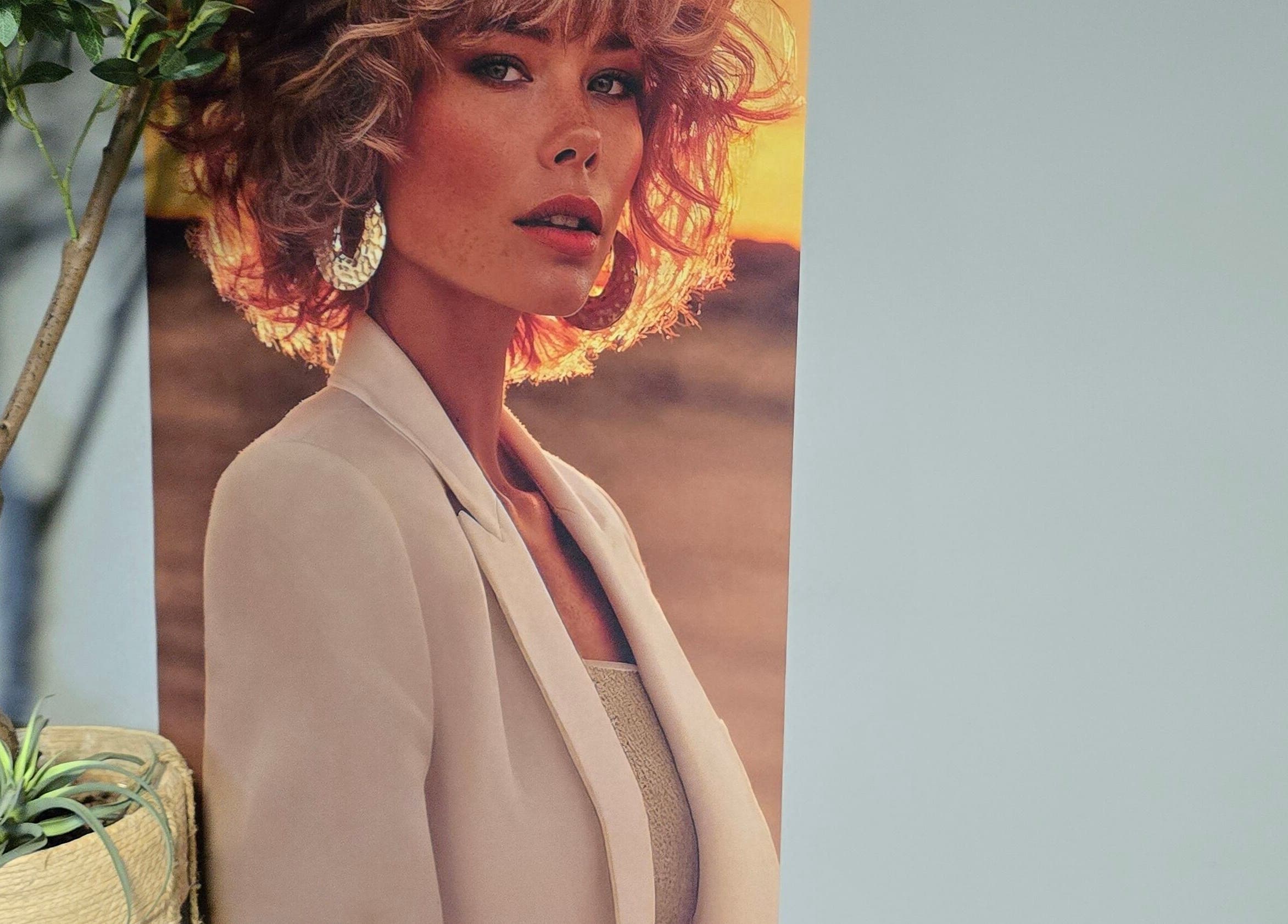 Promotiemateriaal met stijlvolle vrouw in Kapsalon FreshScent by Mireille, Gameren, Gelderland, NL.