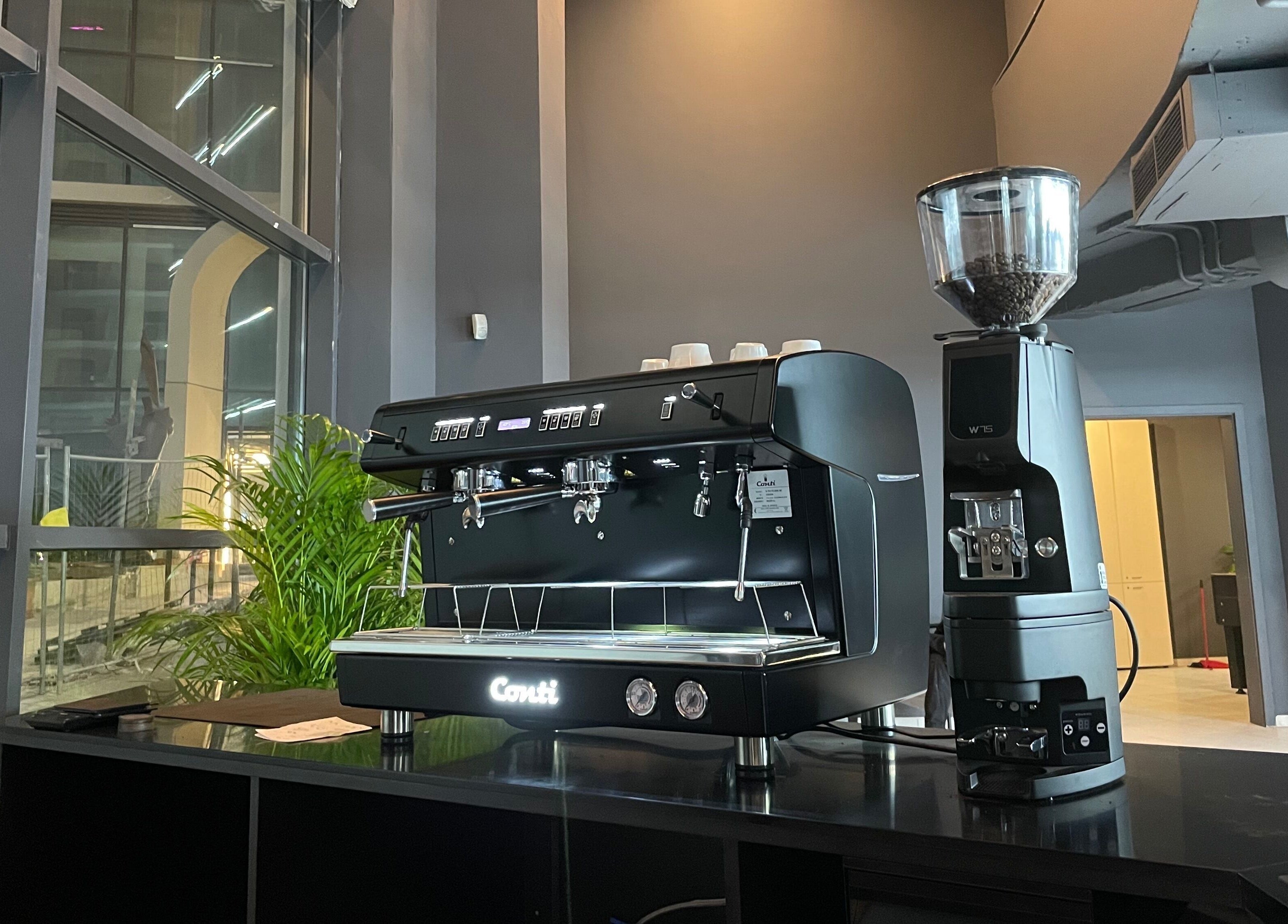 Sleek coffee machine at PLAN B | Mercury (St. Julian’s), San Ġiljan, MT, capturing modern ambiance.