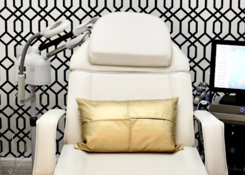 Elegant treatment chair at Rebelle X Health & Beauty Spa, North Massapequa, New York, US.