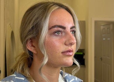 Woman with styled eyebrows at Waglash Brows, Solihull, England, GB.