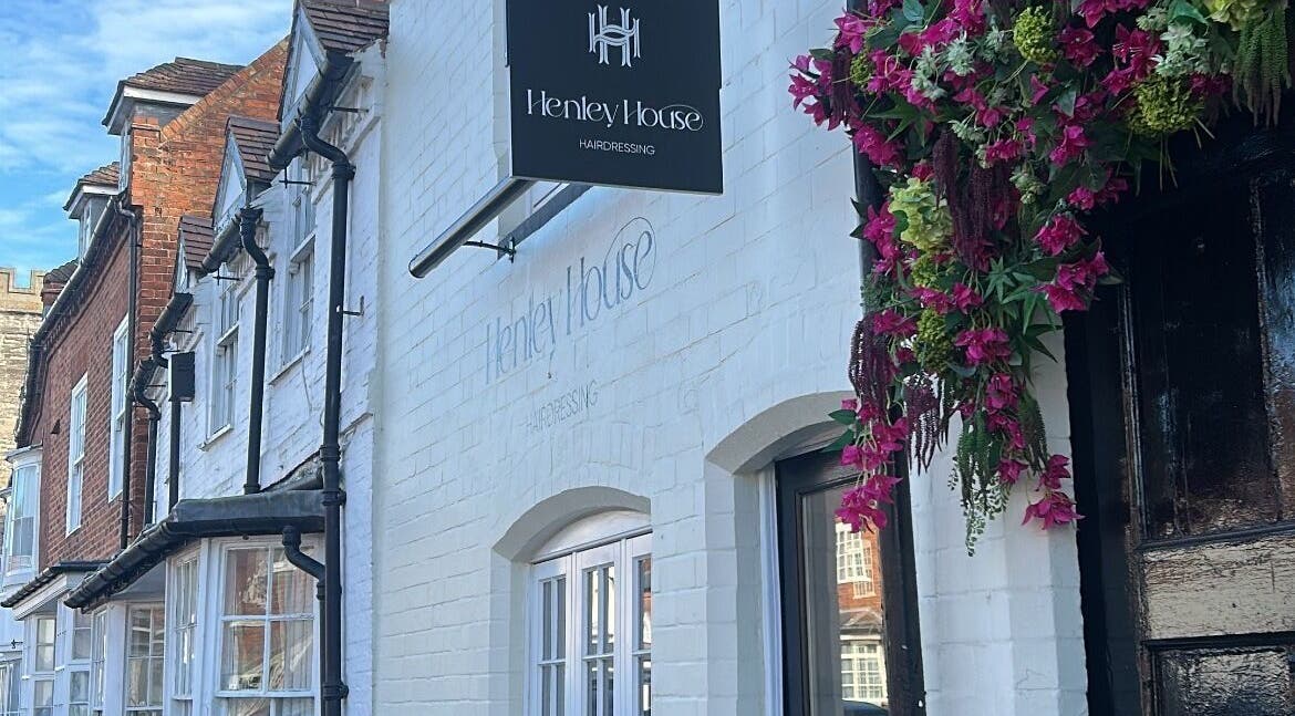 Entrance to Brows at Henley House with floral decor in Henley-in-arden, England, GB.