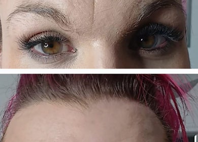 Close-up of eyelash extensions at Shine By S, Peterborough, England, GB.