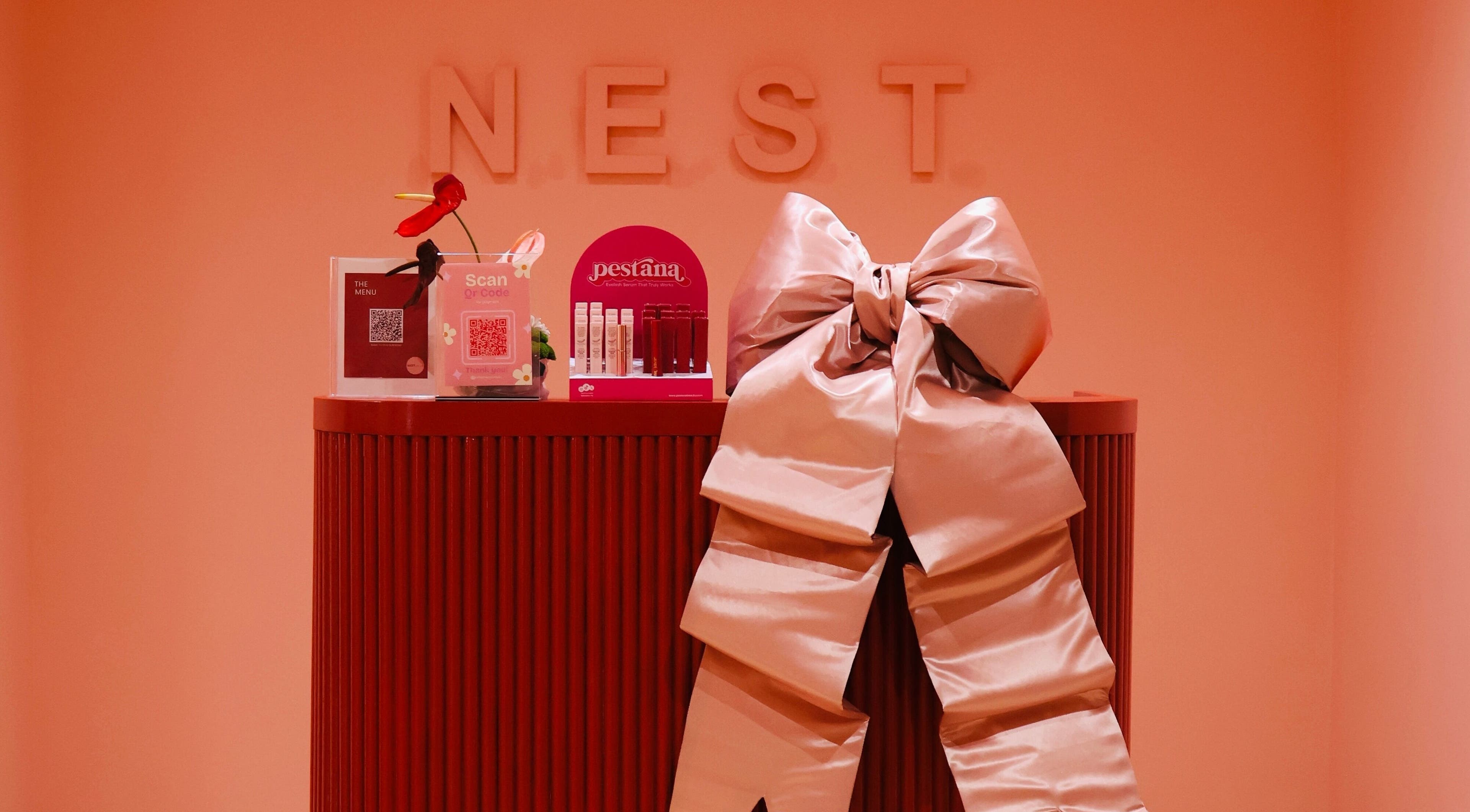 Nest Retreat reception with elegant decor and products, Putrajaya, Selangor, MY.