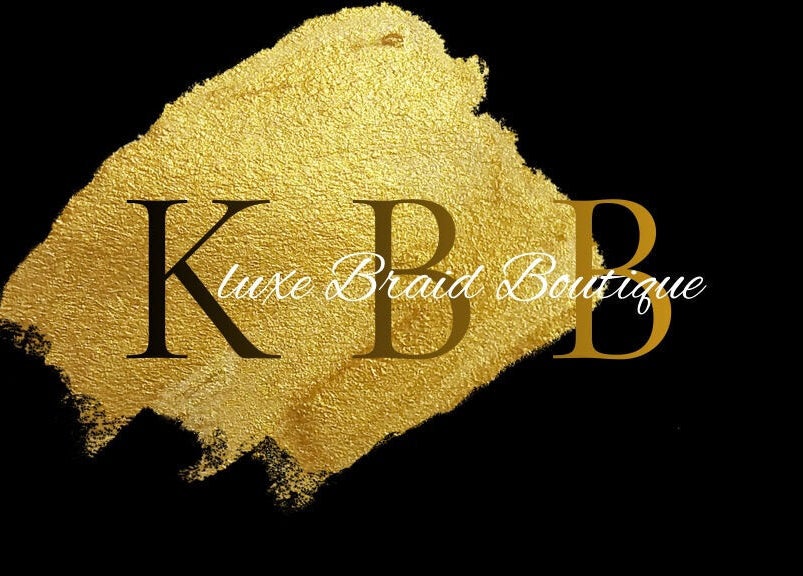 K’Luxe Braid Boutique logo with gold texture, located in Portmore, St. Catherine, JM.