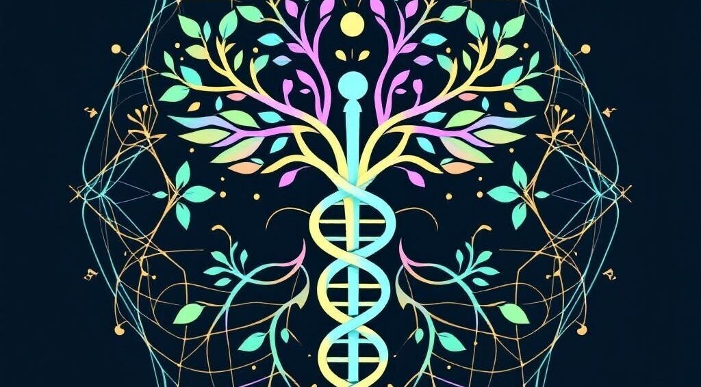 Artistic DNA tree design at Good Vibes Salon, Hanover, Pennsylvania, US.