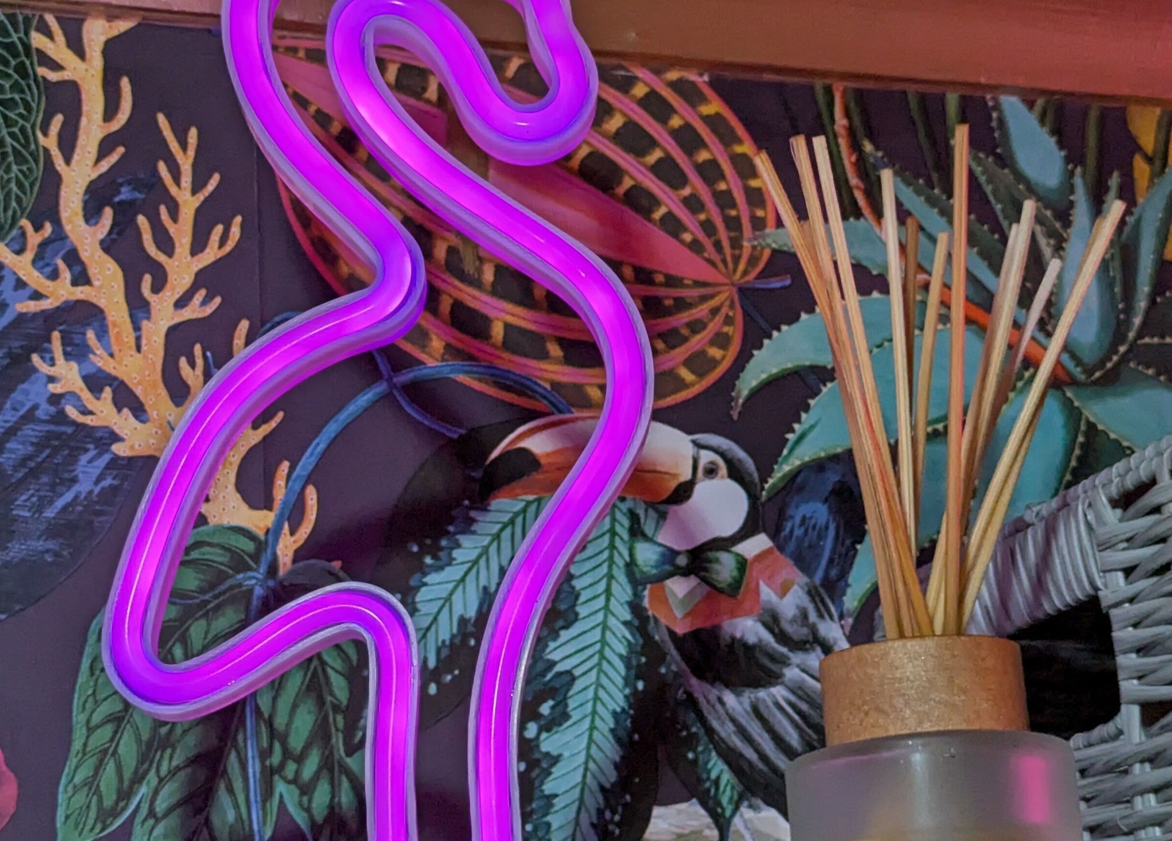 Colorful neon art and decor at The Nailbox Netherton, Dudley, England, GB create a vibrant aesthetic.