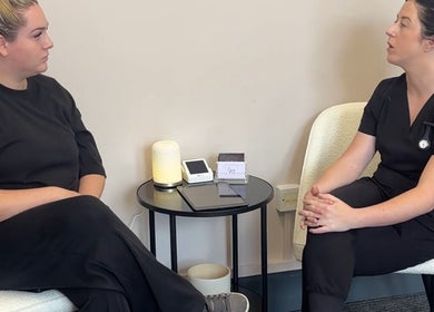 Professional consultation at CliniK Aesthetics, Irvine, Scotland, GB, showcasing client-focused care.