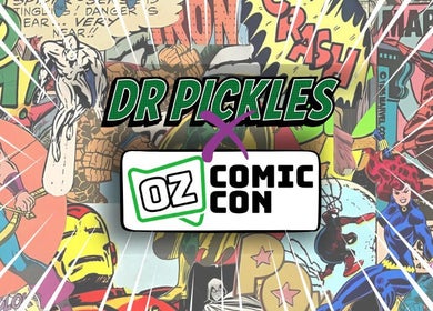 Vibrant comic-themed artwork at Oz Comic-Con Sydney 2025, Sydney, New South Wales, AU. Features superhero graphics.