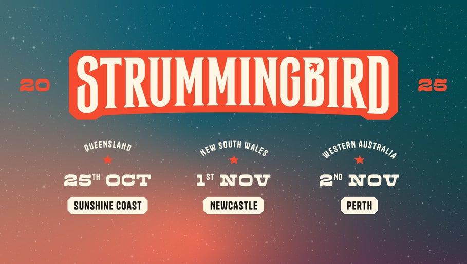 Strummingbird event poster for Sunshine Coast, Queensland, AU on 25th Oct 2025.