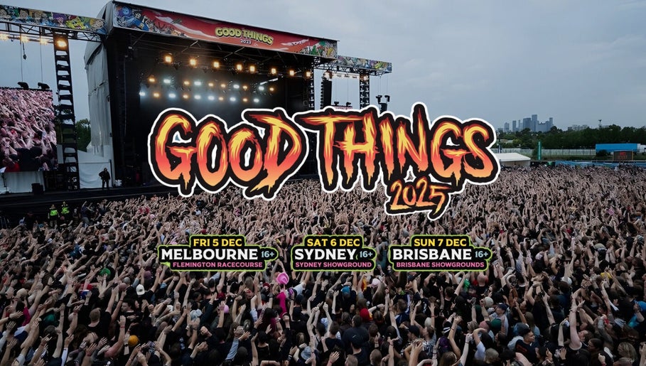 Crowd at Good Things Melbourne 2025 festival in Victoria, AU near Dr Pickles Tattoo Lane.