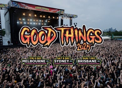 Vibrant crowd at Good Things 2025 festival, showcasing Dr Pickles Tattoo Lane at Bowen Hills, Queensland, AU.